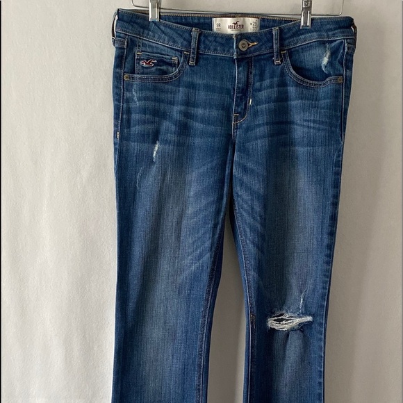 Hollister 9R 5 Pocket Distressed Denim Blue Jeans - Picture 1 of 14